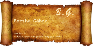 Bertha Gábor névjegykártya