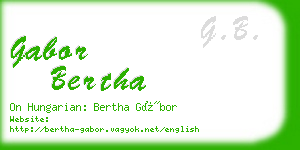 gabor bertha business card
